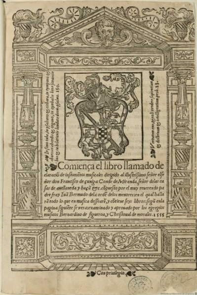 Juan Bermudo, Declaración de instrumentos musicales / 1555 Portada